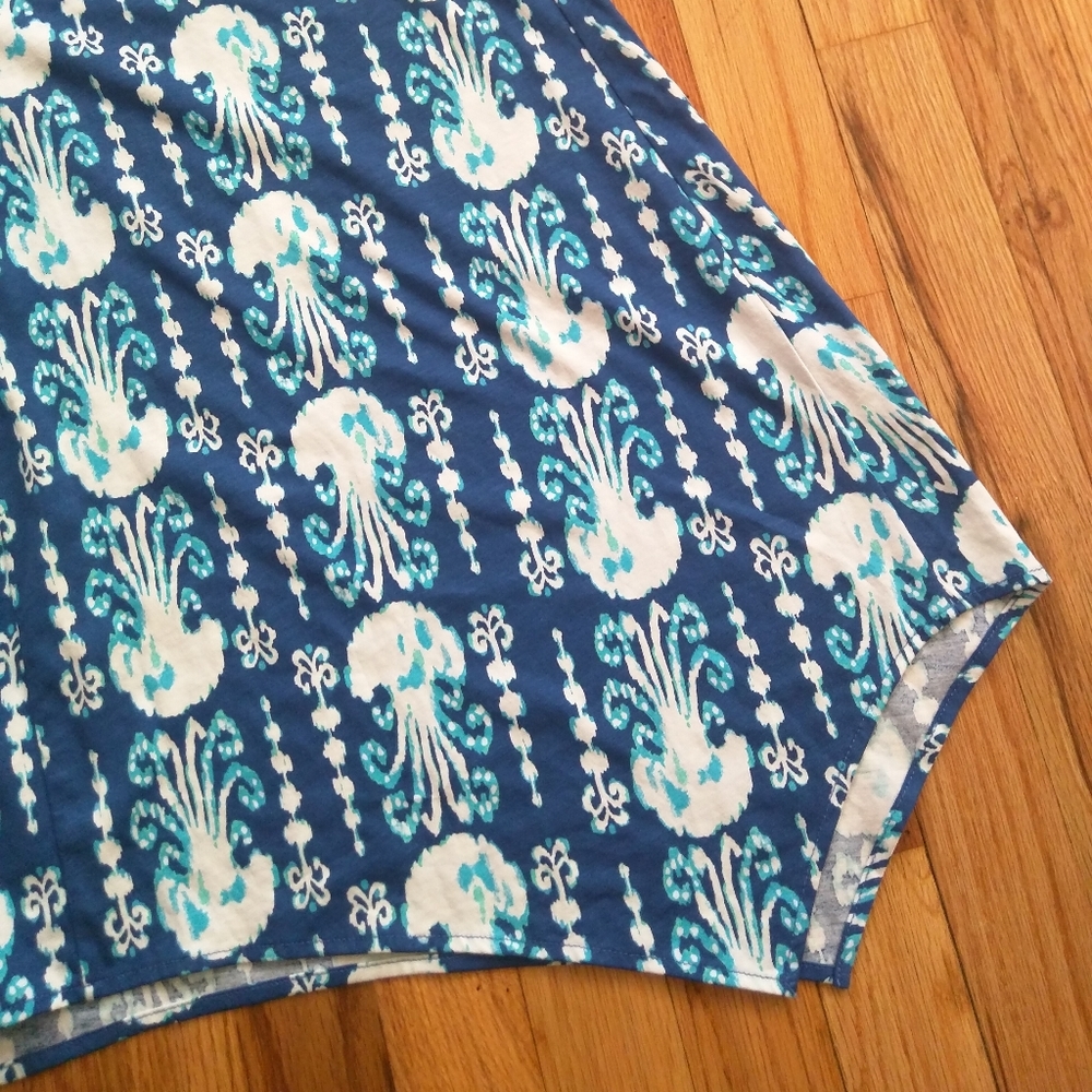 Lilly Pulitzer Melle Dress Indigo Get in Line Blue Sleeveless Racerback White L - Picture 11 of 16